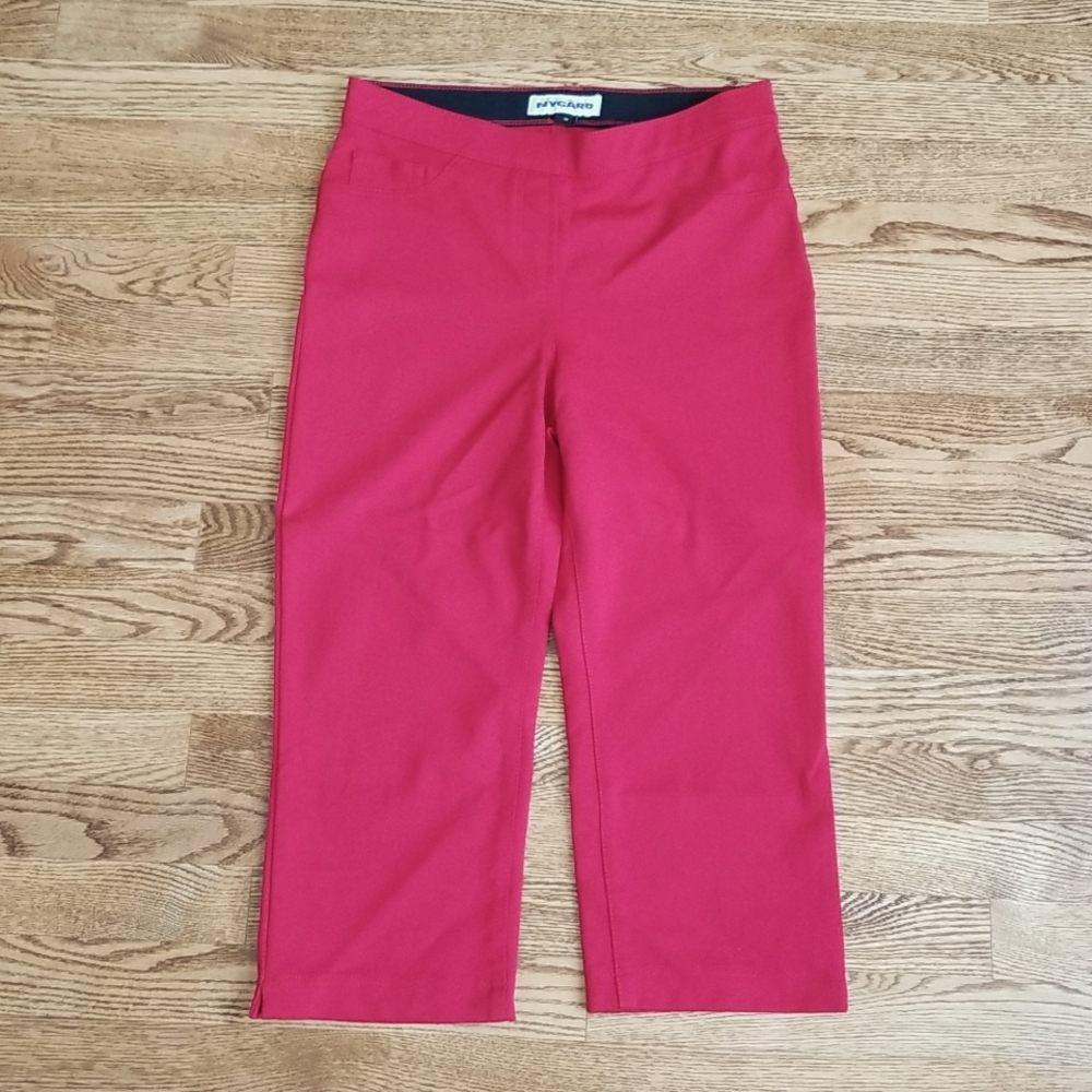 (10) Nygard Lipstick Red Capri Pants ❤ Rayon Blend ❤ Slim Fit ❤ Autumn Hues